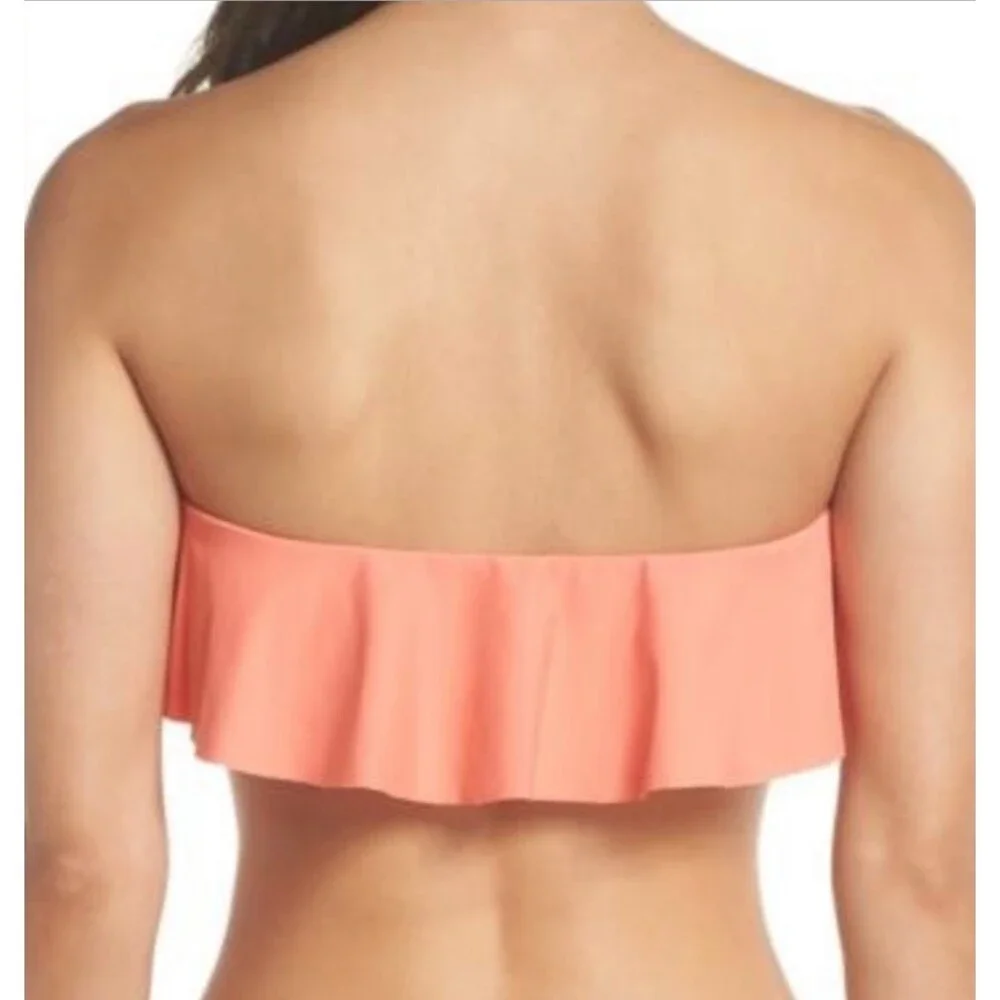 NWT L*SPACE LYNN TUBE TOP RUFFLED FRUIT PUNCH/CORAL COLOR SIZE M
